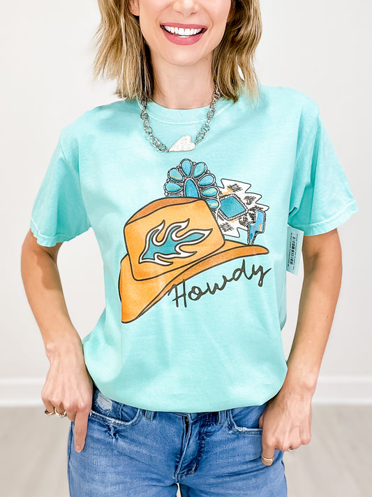 Howdy Cowgirl Hat Graphic Tee