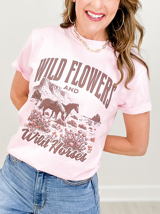 Wildflowers and Wild Horses Graphic Tee