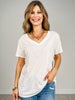 Cotton Short Sleeve Boyfriend V-Neck Tee