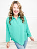 Deep In Daydreams Solid Button-Up Collared Top