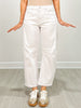 White High Rise Barrel Denim Pants