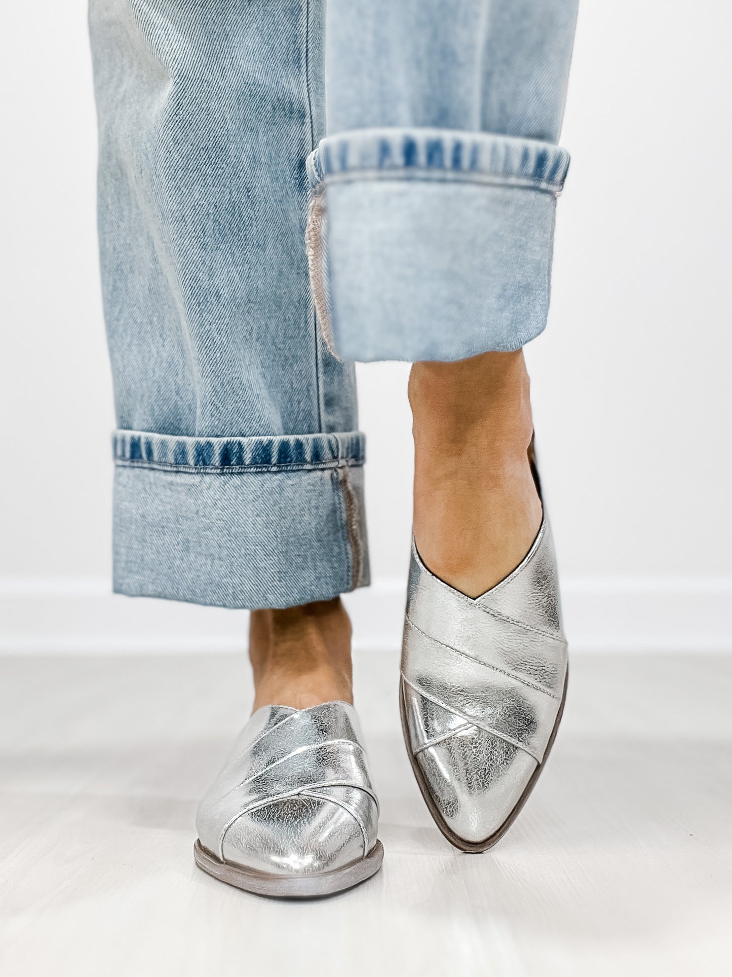 Blowfish Hazel Slip-On Pointed Toe Mules in Silver