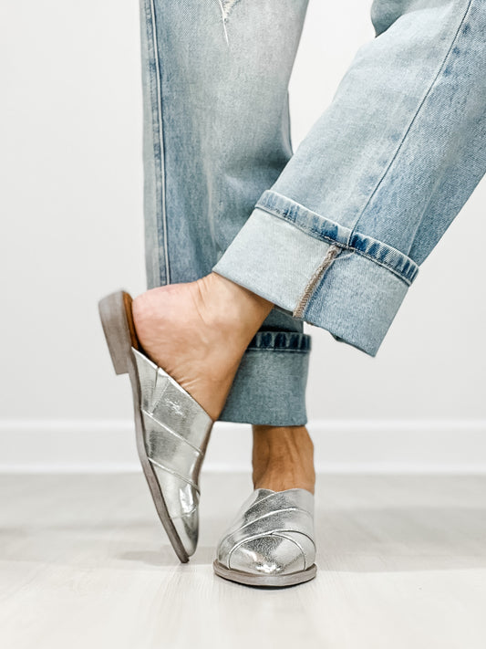 Blowfish Hazel Slip-On Pointed Toe Mules in Silver