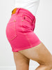 Judy Blue Hi-Rise Garment Dyed Magenta Shorts