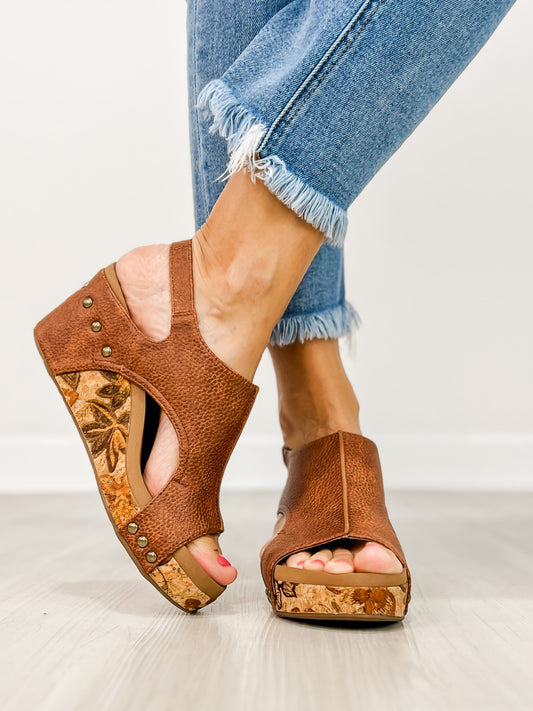 Corkys Carley Wedges in Cognac Tumbled