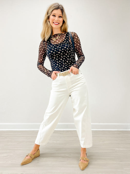 Judy Blue CLEAN SLATE High Waist Rigid Magic Barrel White Denim