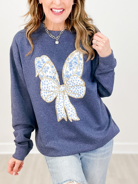 Blue and Gold Easter Bunny Ears Sweatshirt