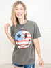 American Flag Smiley Face Graphic Tee