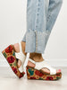 Corkys Freddie Wedge Sandals in WHITE