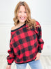 Home Is Where Christmas Is Loose Fit Faux Fur Checkered Top