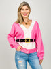 Queen of Sparkles Pink Santa Cardigan