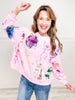 Queen of Sparkles Pink Skeleton Disco Party Sweatshirt