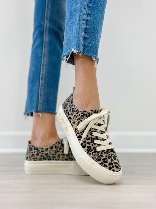 Blowfish Tennis Shoes Sadie Sun 10 in Tan Leopard