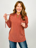Long Sleeve Corduroy Ribbed Hoodie Top