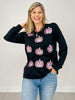 Black Long Sleeve Top with Glitter Pumpkins