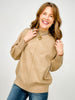 Front Seam Mock Neck Long Sleeve Knit Sweater -GROUP B