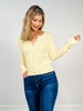 Long Sleeve Button Front Ribbed Crewneck Cardigan
