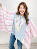 Kid Rock Print Stitched Poncho Sleeve Top