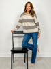 Washed Stripe Long Sleeve Knit Top