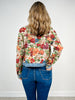 Floral Tapestry Denim Trim Jacket with Gold Buttons
