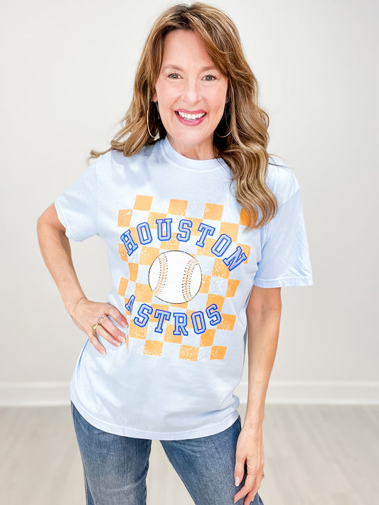 Checkered Houston Baseball Graphic Tee