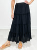 Tiered Elastic Waistband Maxi Skirt