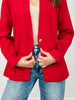 Boyfriend Fit Button Closure Executive Blazer in Red