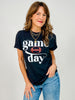 Game Day with Foil Football Custom Graphic Tee