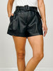Faux Leather Belted Shorts