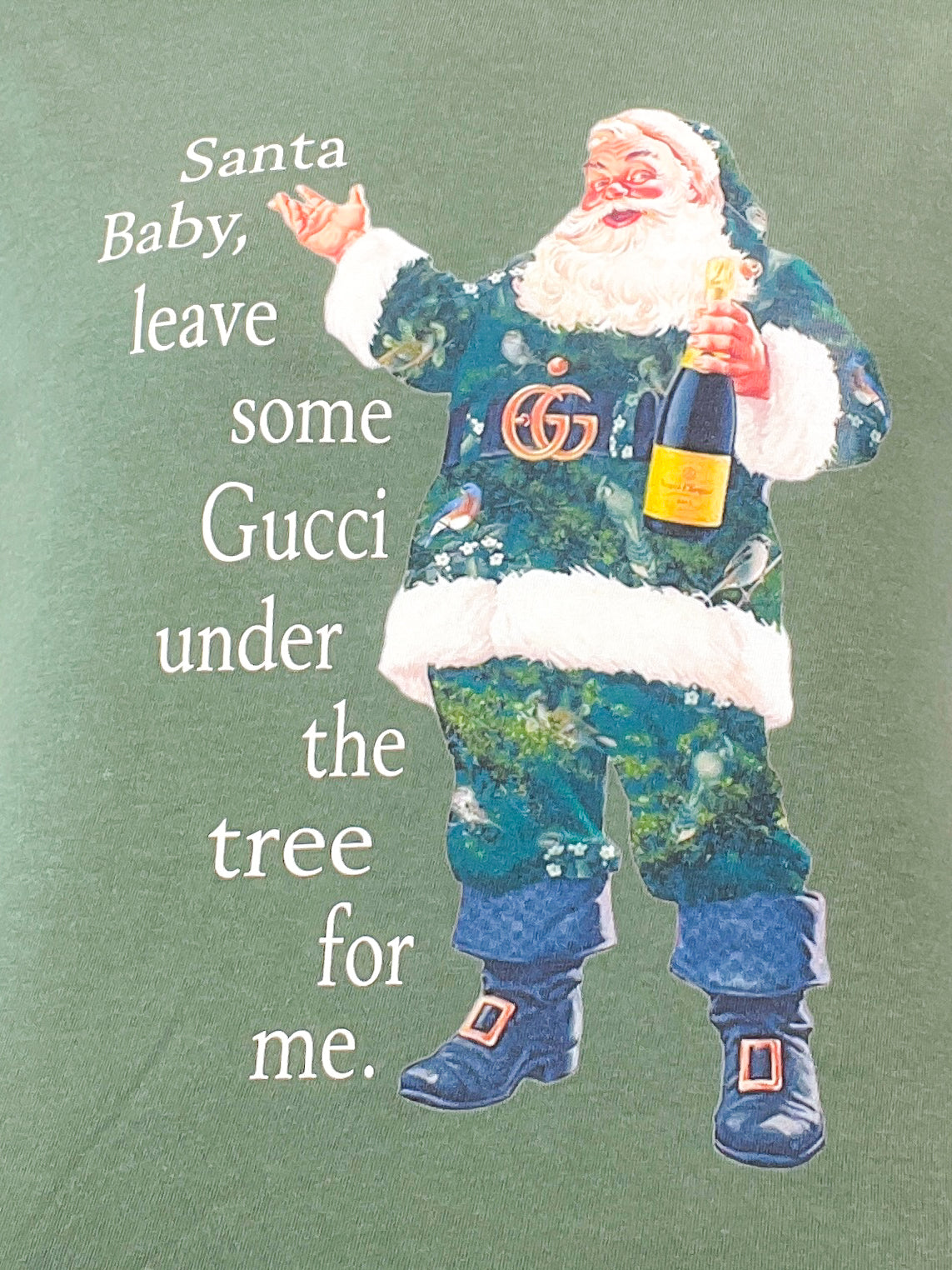 Santa Baby Leave Something Under The Tree Graphic Tee