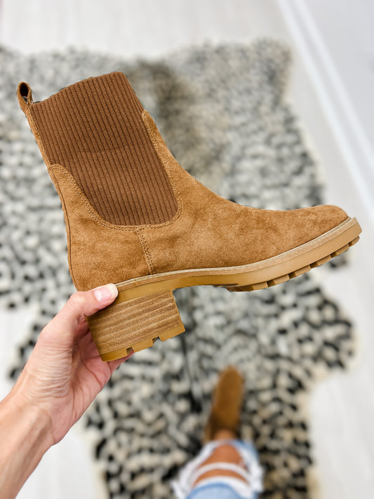 Corkys Goodness Gracious Boots in TOBACCO FAUX SUEDE