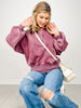 Acid Wash Fleece Button Up Collared Pullover
