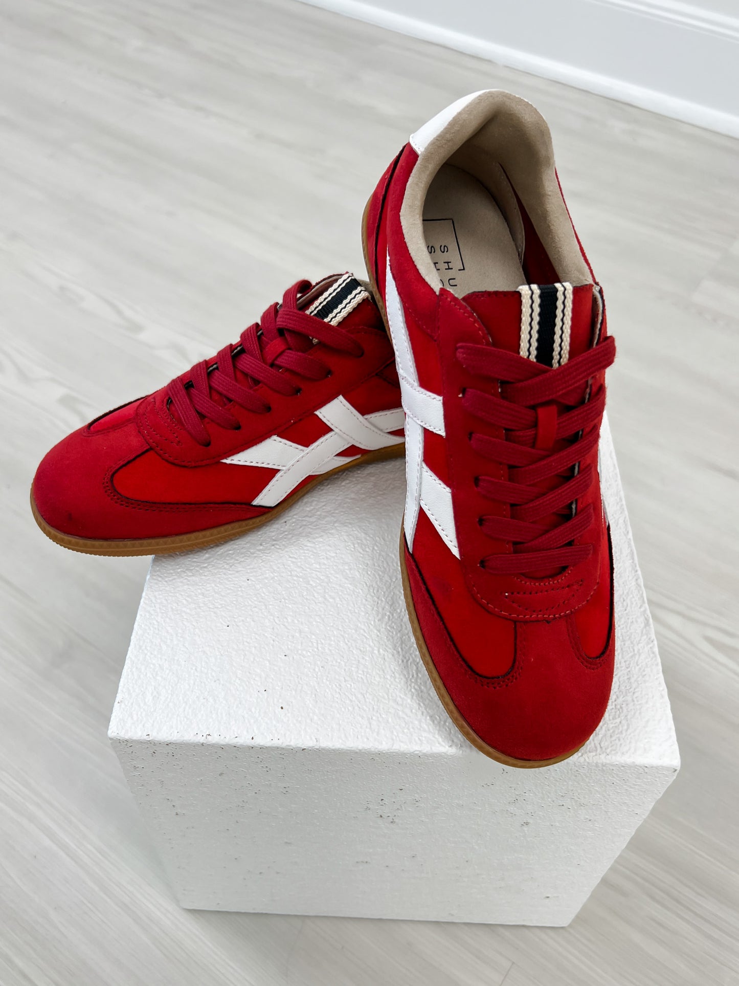 ShuShop Sasha Sneakers in Red Suede