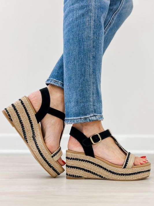 Blowfish Mailbu Annika Espadrille Wedge Sandal in Natural Black