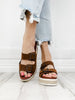 Mia Kely Double Buckle Slip-On Sandals in Cognac