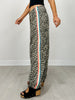 Relaxed Fit Leopard Pants with Side Tape Detail
