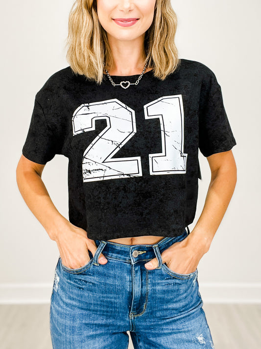 Cropped Short Sleeve Athletic Jersey Top