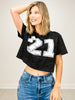 Cropped Short Sleeve Athletic Jersey Top
