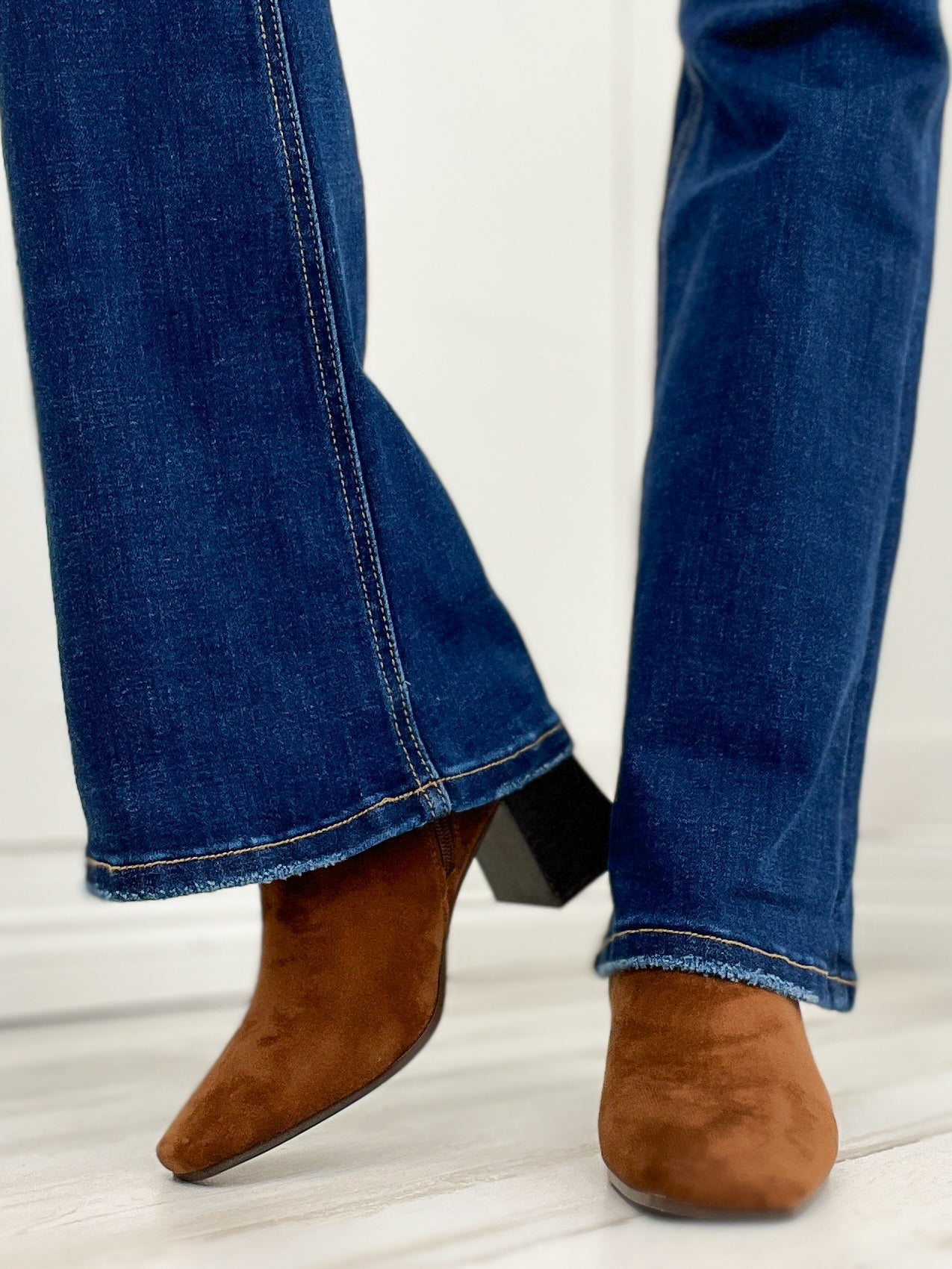 The Clara Vervet Mid Rise Flare Jeans