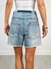 Slouchy Pocket Distressed Denim Shorts