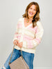 Multi-Color Textured Knit Sweater Cardigan