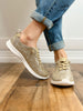 Mayo Glitter Lace Up Tennis Shoes in Gold