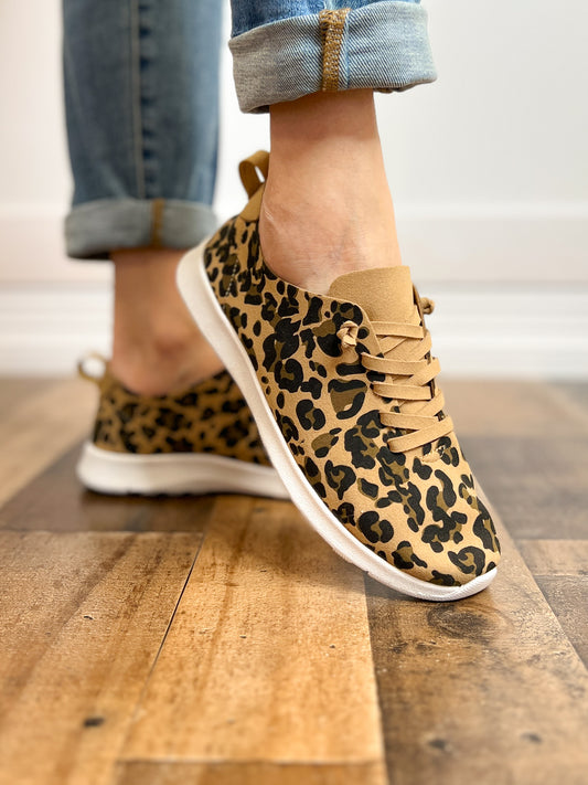 Mayo Lace Up Tennis Shoes in Leopard