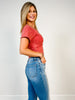 Mineral Washed Knit Fitted Crop Top - GRP A
