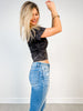 Mineral Washed Knit Fitted Crop Top - GRP B