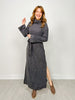 Brushed Thermal Cowl Neck Maxi Dress in Charcoal