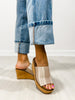 Corkys Mugshot Slip-On Wedges in TAN NATURAL STRIPE