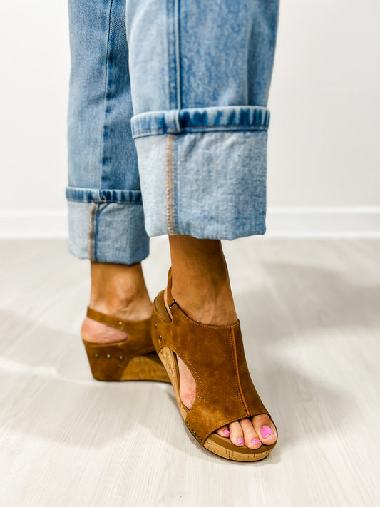 Corkys Carley Wedges in COGNAC WASHED METALLIC
