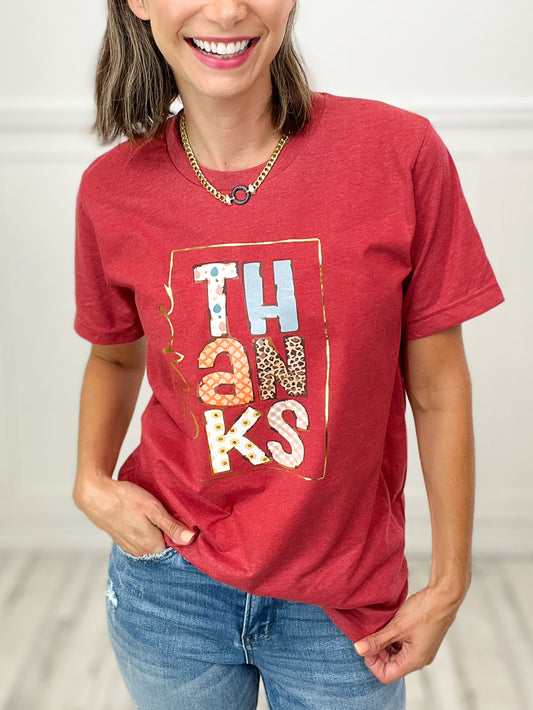 Give Thanks Graphic Tee with Bling