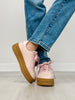 Semi Platform Double Stripe Low Sneakers in Pink